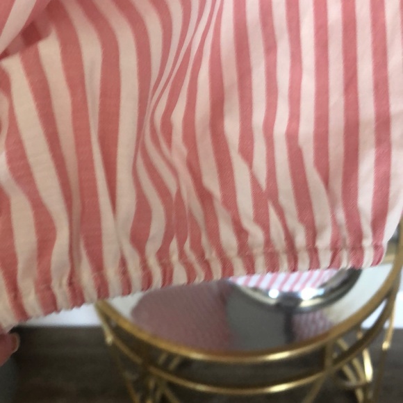 LOFT OFF SHOULDER PINK AND WHITE STRIPE SHORT SLEEVE TOP - Picture 6 of 8